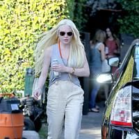 Lindsay Lohan showing off her styled hair as she leaves Byron n Tracey salon | Picture 68959